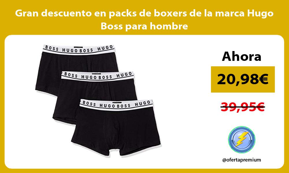Gran descuento en packs de boxers de la marca Hugo Boss para hombre