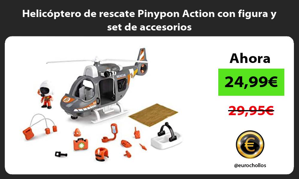 Helicóptero de rescate Pinypon Action con figura y set de accesorios