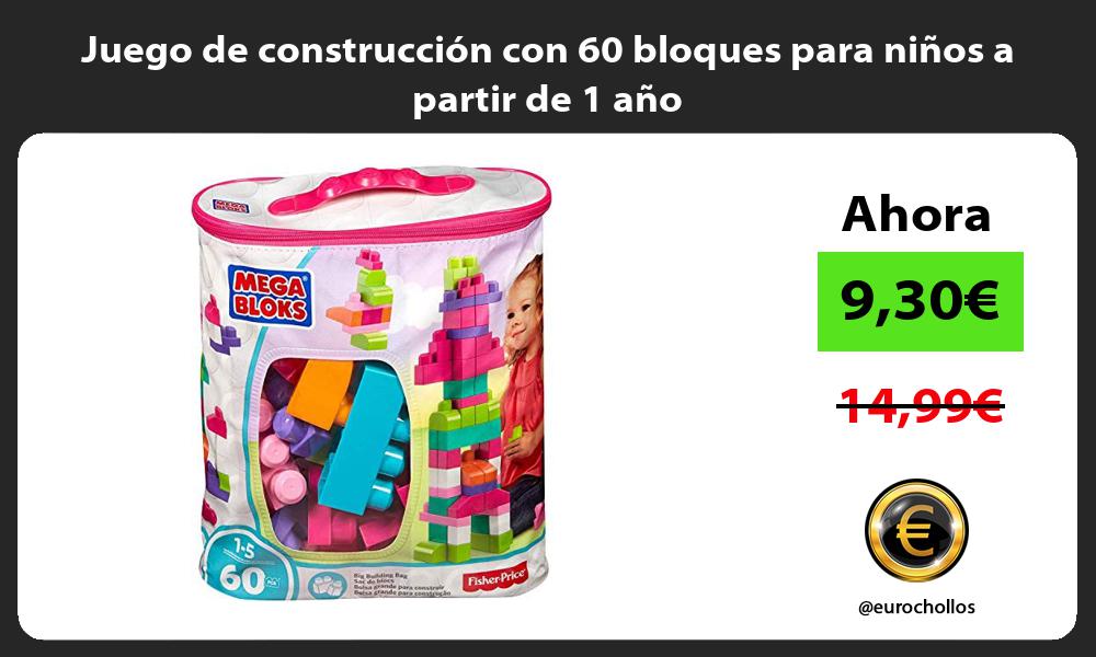 Juego de construcción con 60 bloques para niños a partir de 1 año