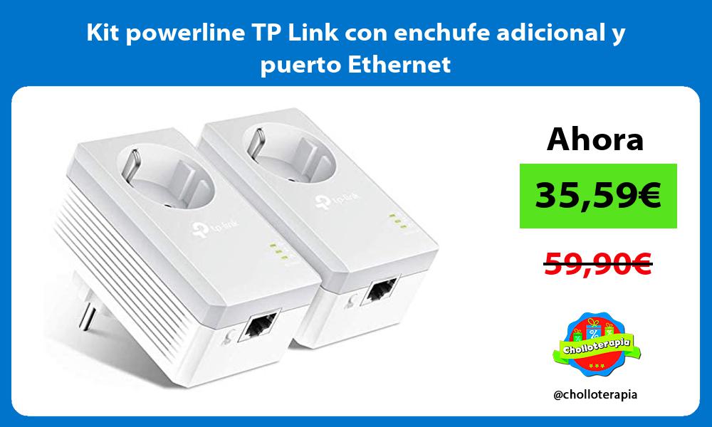 Kit powerline TP Link con enchufe adicional y puerto Ethernet