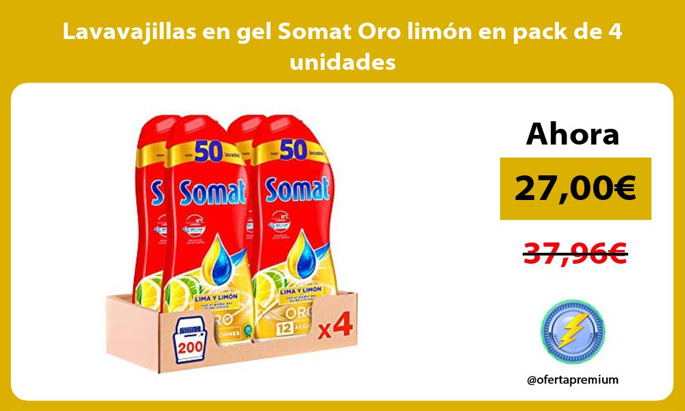 Lavavajillas en gel Somat Oro limón en pack de 4 unidades