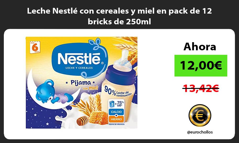 Leche Nestlé con cereales y miel en pack de 12 bricks de 250ml