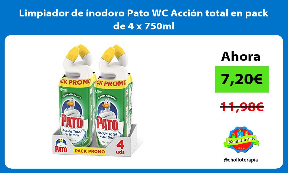 Limpiador de inodoro Pato WC Acción total en pack de 4 x 750ml
