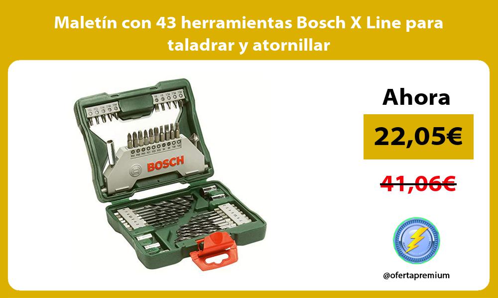 Maletín con 43 herramientas Bosch X Line para taladrar y atornillar