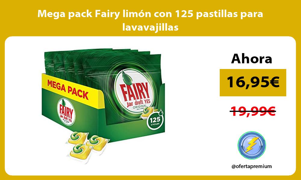 Mega pack Fairy limón con 125 pastillas para lavavajillas