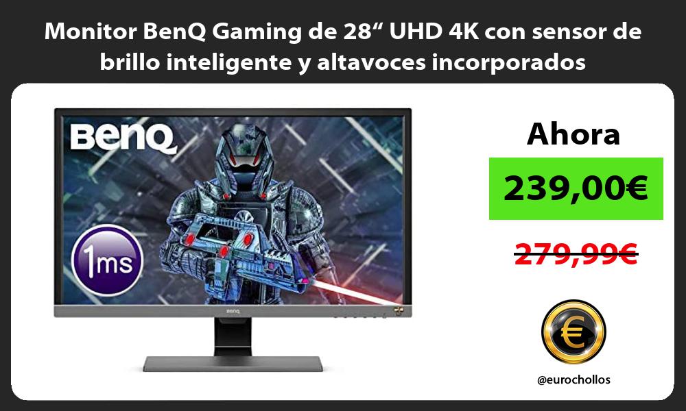 Monitor BenQ Gaming de 28“ UHD 4K con sensor de brillo inteligente y altavoces incorporados