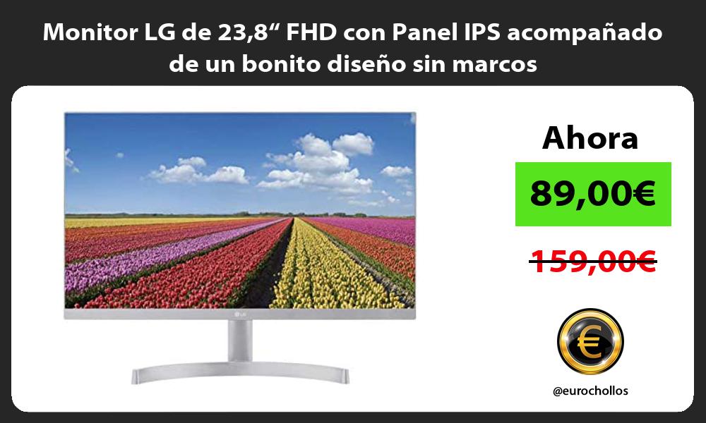 Monitor LG de 238“ FHD con Panel IPS acompañado de un bonito diseño sin marcos