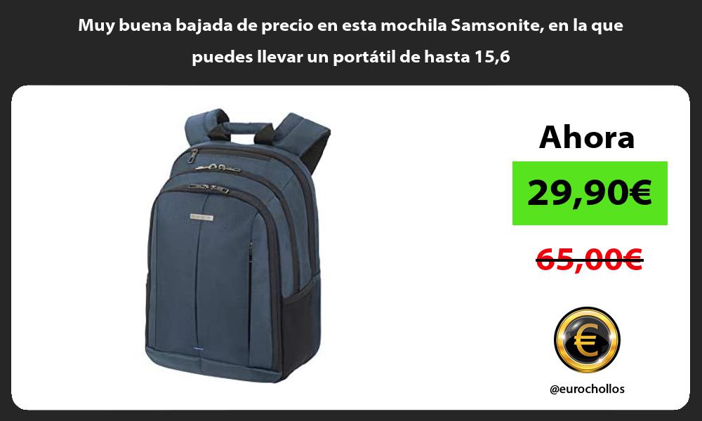 Muy buena bajada de precio en esta mochila Samsonite en la que puedes llevar un portátil de hasta 156