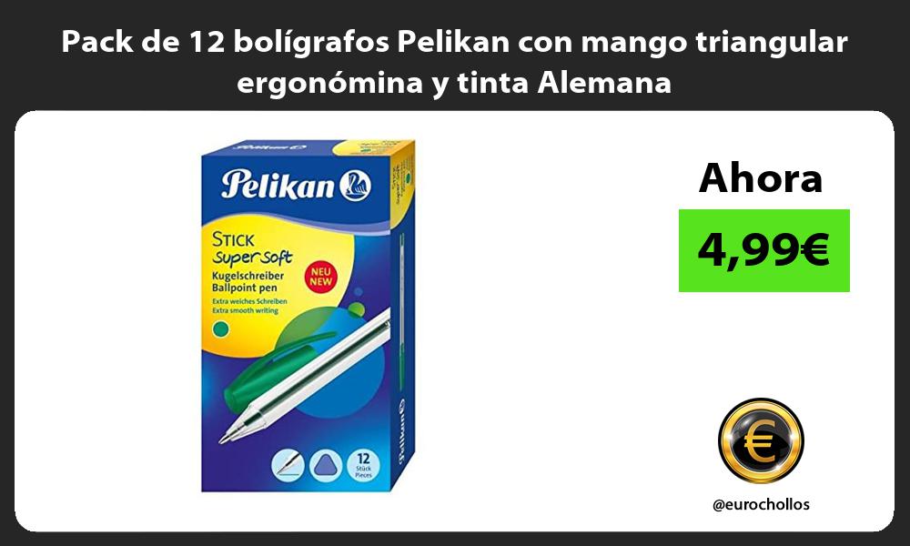 Pack de 12 bolígrafos Pelikan con mango triangular ergonómina y tinta Alemana