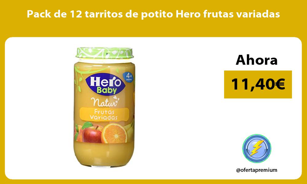 Pack de 12 tarritos de potito Hero frutas variadas