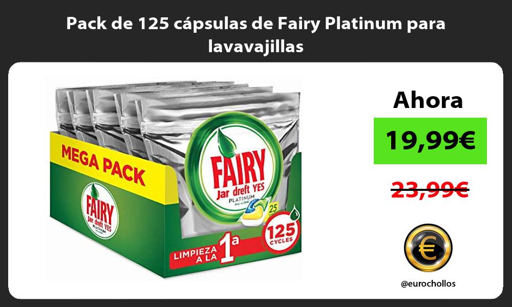 Pack de 125 cápsulas de Fairy Platinum para lavavajillas