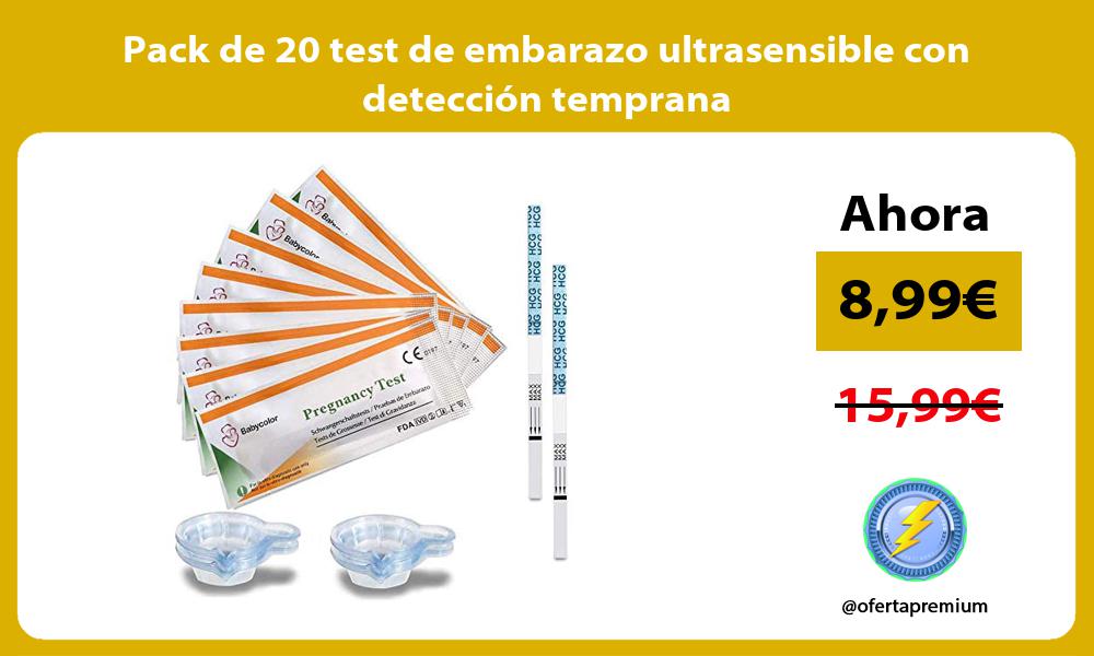 Pack de 20 test de embarazo ultrasensible con detección temprana