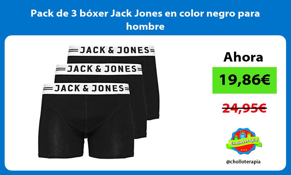 Pack de 3 bóxer Jack Jones en color negro para hombre