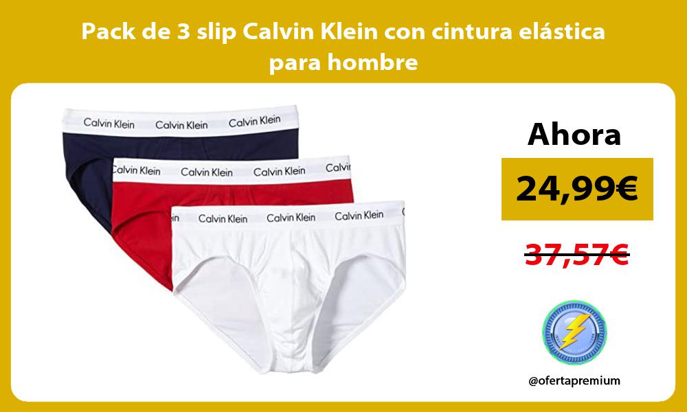 Pack de 3 slip Calvin Klein con cintura elástica para hombre