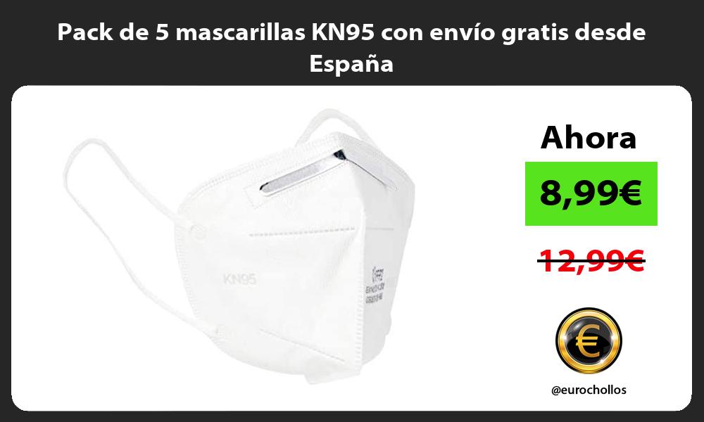 Pack de 5 mascarillas KN95 con envío gratis desde España