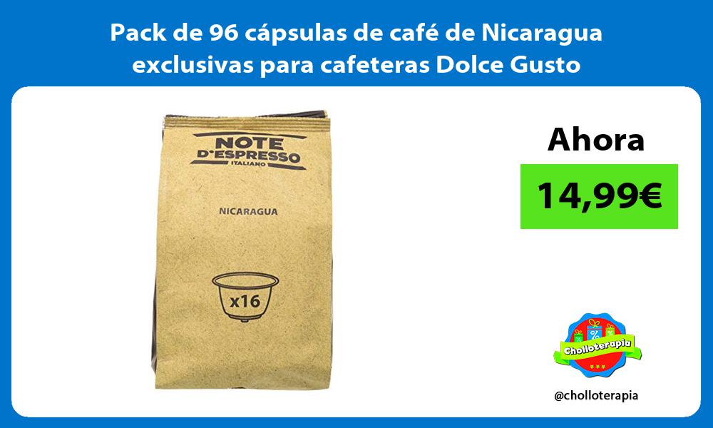 Pack de 96 cápsulas de café de Nicaragua exclusivas para cafeteras Dolce Gusto