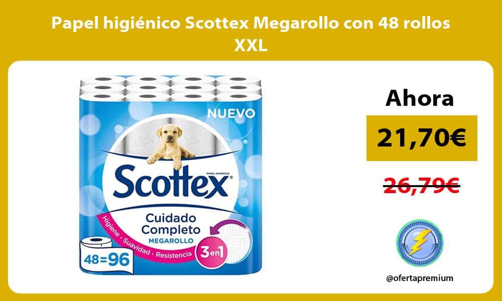 Papel higiénico Scottex Megarollo con 48 rollos XXL