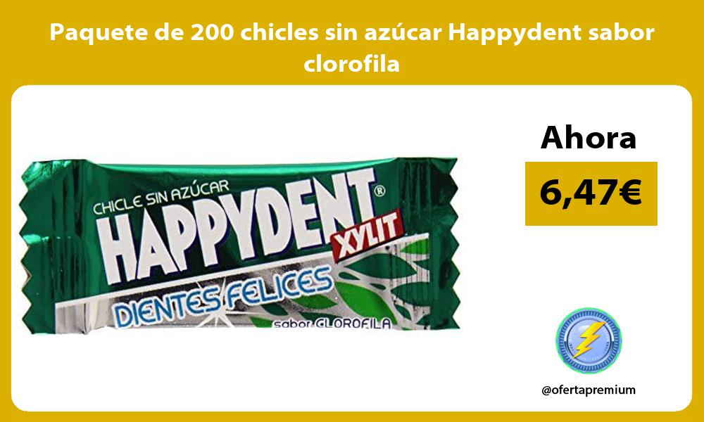 Paquete de 200 chicles sin azúcar Happydent sabor clorofila