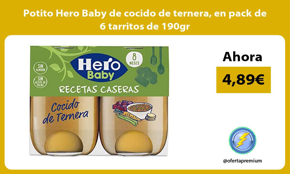 Potito Hero Baby de cocido de ternera en pack de 6 tarritos de 190gr