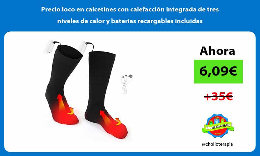 Precio loco en calcetines con calefacción integrada de tres niveles de calor y baterías recargables incluidas