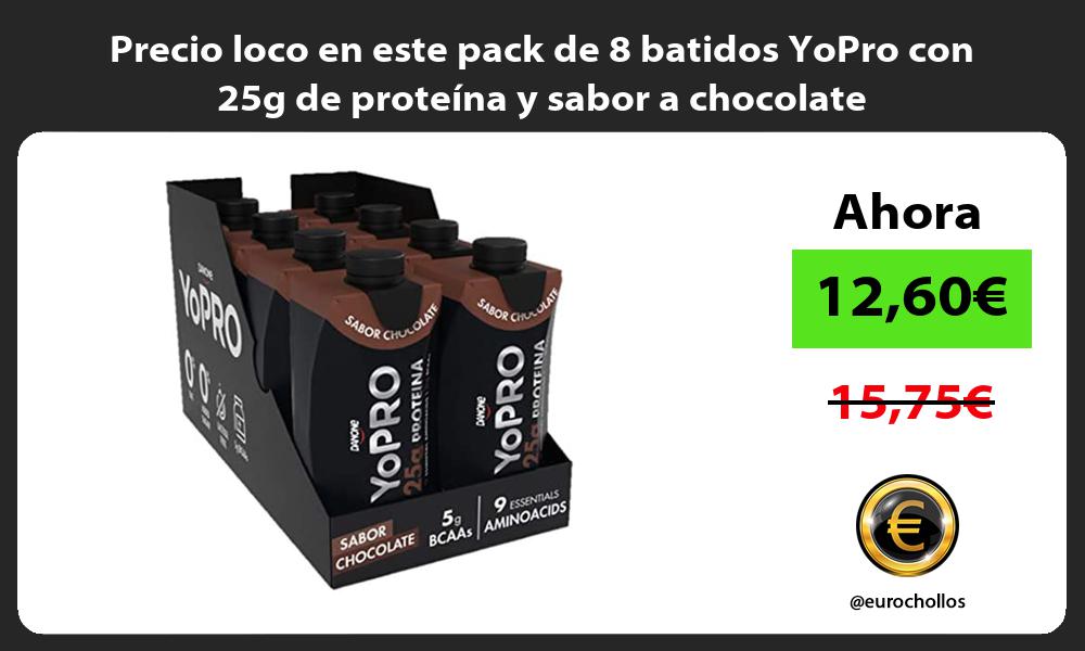 Precio loco en este pack de 8 batidos YoPro con 25g de proteína y sabor a chocolate