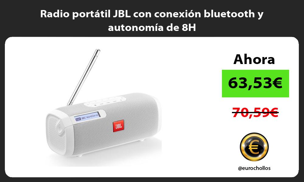 Radio portátil JBL con conexión bluetooth y autonomía de 8H