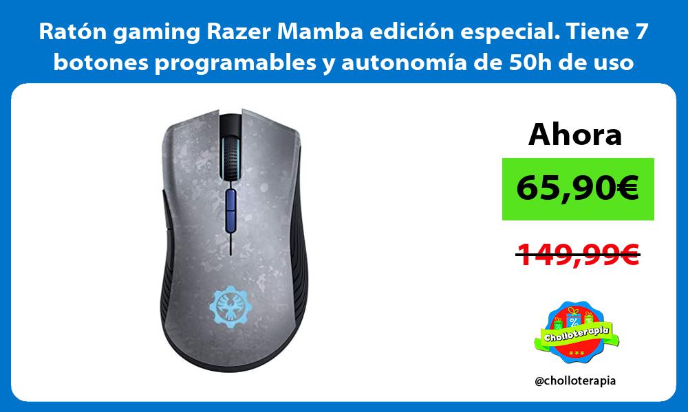 Ratón gaming Razer Mamba edición especial Tiene 7 botones programables y autonomía de 50h de uso