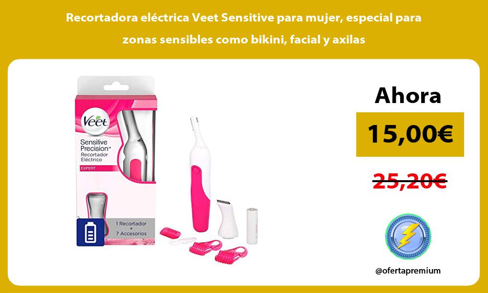 Recortadora eléctrica Veet Sensitive para mujer especial para zonas sensibles como bikini facial y axilas