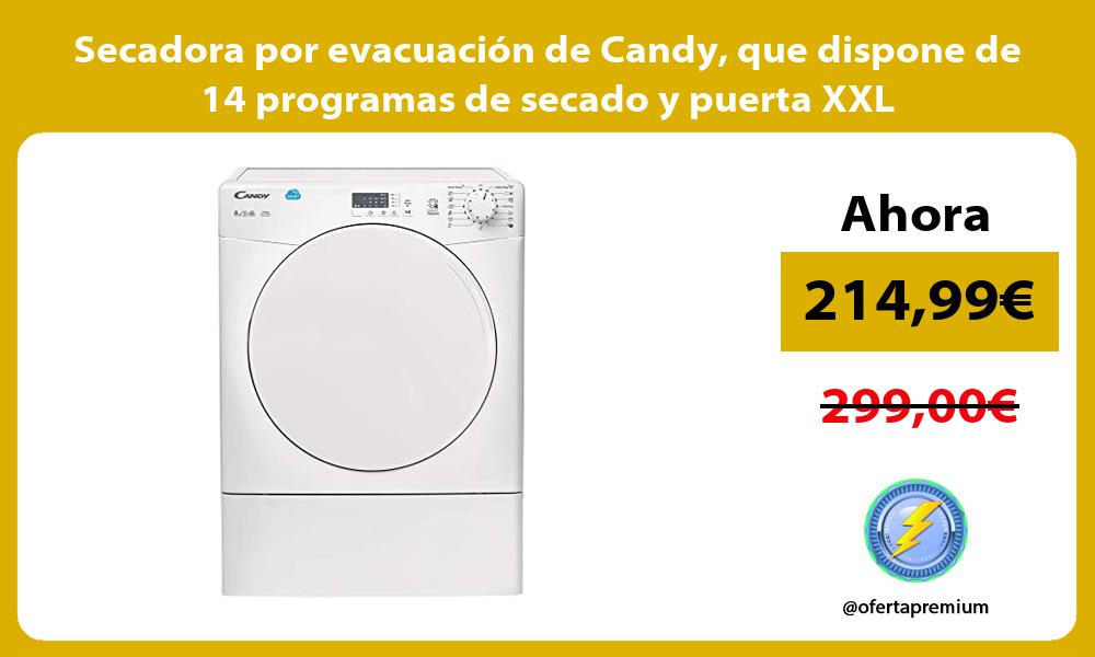 Secadora por evacuación de Candy que dispone de 14 programas de secado y puerta XXL