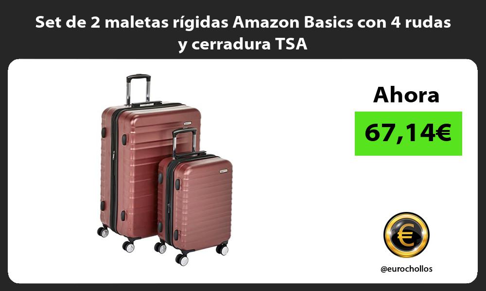 Set de 2 maletas rígidas Amazon Basics con 4 rudas y cerradura TSA