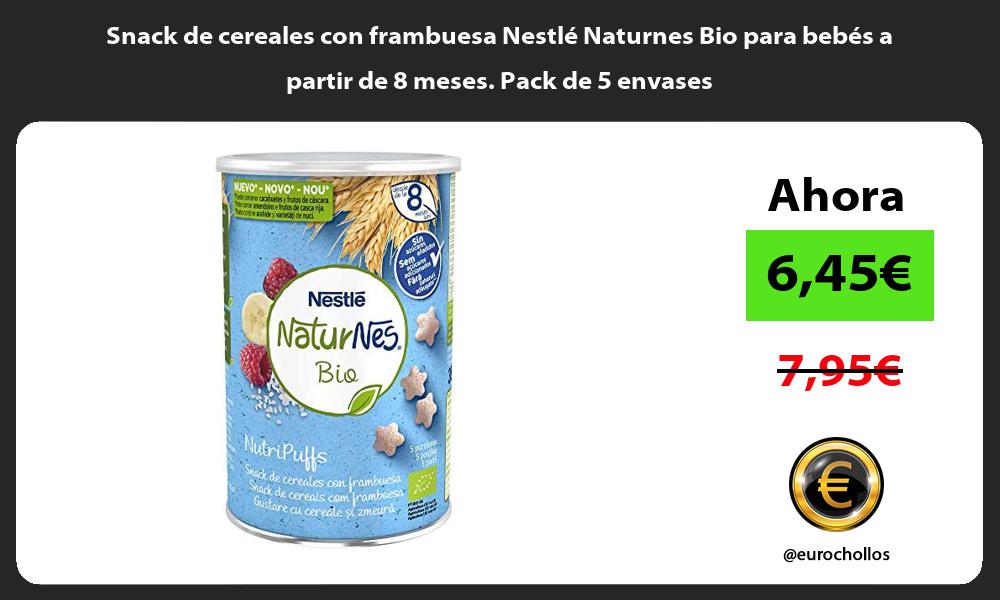 Snack de cereales con frambuesa Nestlé Naturnes Bio para bebés a partir de 8 meses Pack de 5 envases