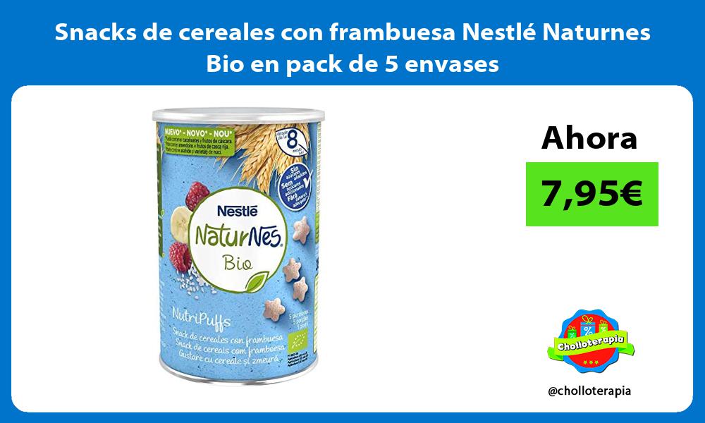 Snacks de cereales con frambuesa Nestlé Naturnes Bio en pack de 5 envases