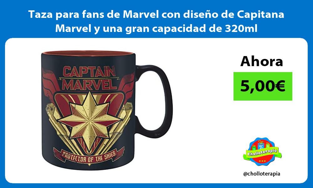 Taza para fans de Marvel con diseño de Capitana Marvel y una gran capacidad de 320ml