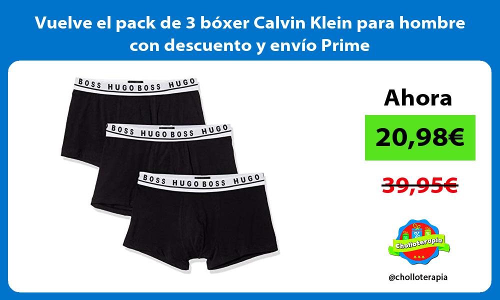 Vuelve el pack de 3 bóxer Calvin Klein para hombre con descuento y envío Prime