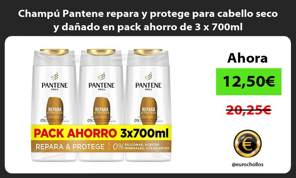 Champú Pantene repara y protege para cabello seco y dañado en pack ahorro de 3 x 700ml