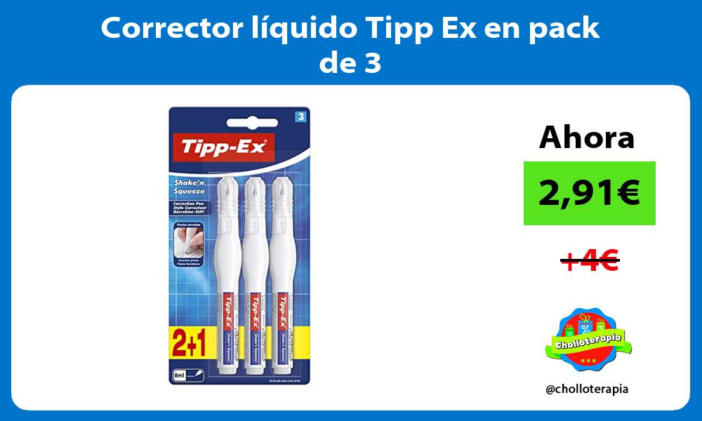 Corrector líquido Tipp Ex en pack de 3