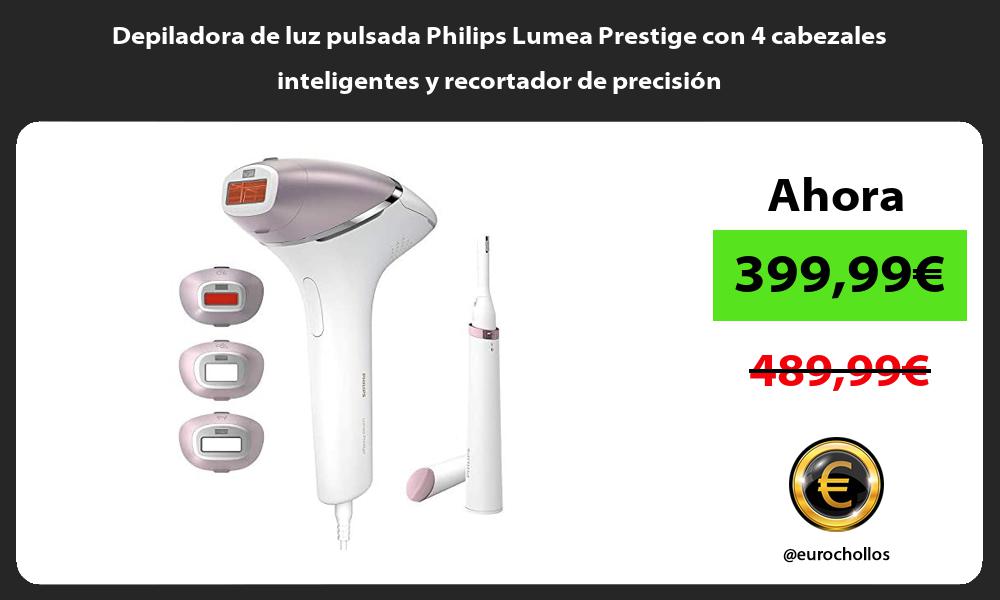 Depiladora de luz pulsada Philips Lumea Prestige con 4 cabezales inteligentes y recortador de precisión