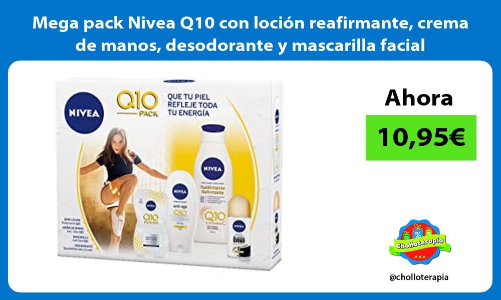 Mega pack Nivea Q10 con loción reafirmante crema de manos desodorante y mascarilla facial