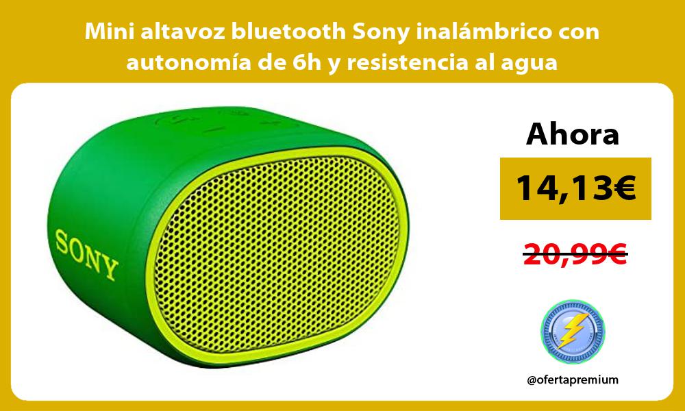 Mini altavoz bluetooth Sony inalámbrico con autonomía de 6h y resistencia al agua