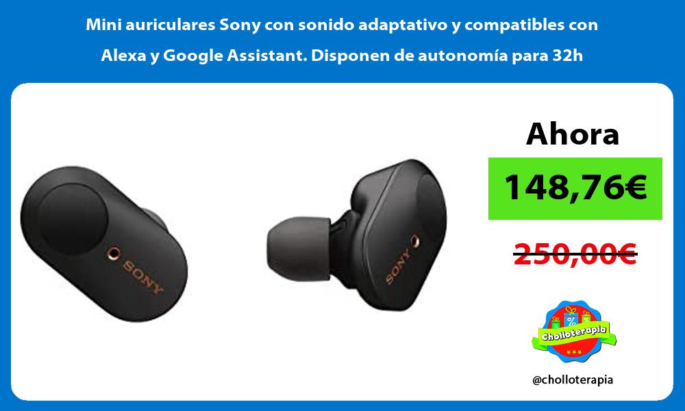 Mini auriculares Sony con sonido adaptativo y compatibles con Alexa y Google Assistant Disponen de autonomía para 32h