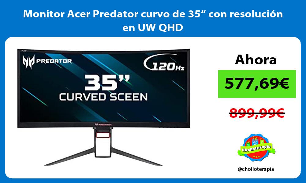 Monitor Acer Predator curvo de 35“ con resolución en UW QHD