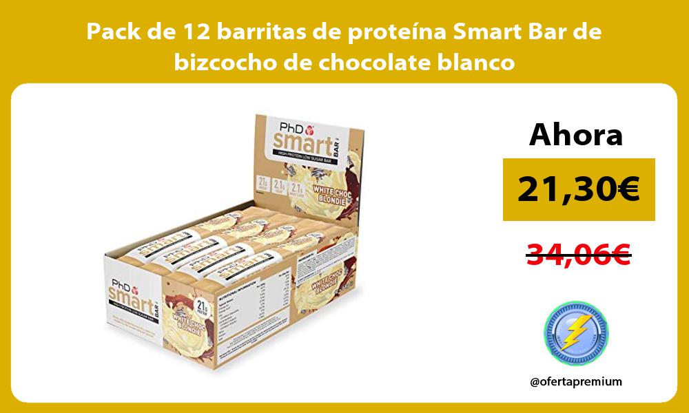 Pack de 12 barritas de proteína Smart Bar de bizcocho de chocolate blanco