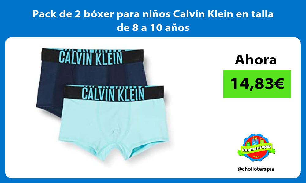 Pack de 2 bóxer para niños Calvin Klein en talla de 8 a 10 años