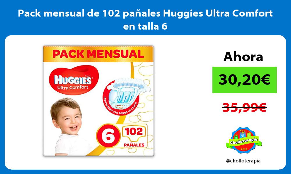Pack mensual de 102 pañales Huggies Ultra Comfort en talla 6
