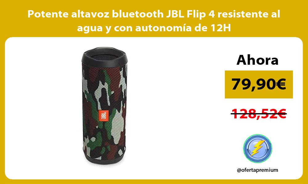 Potente altavoz bluetooth JBL Flip 4 resistente al agua y con autonomía de 12H