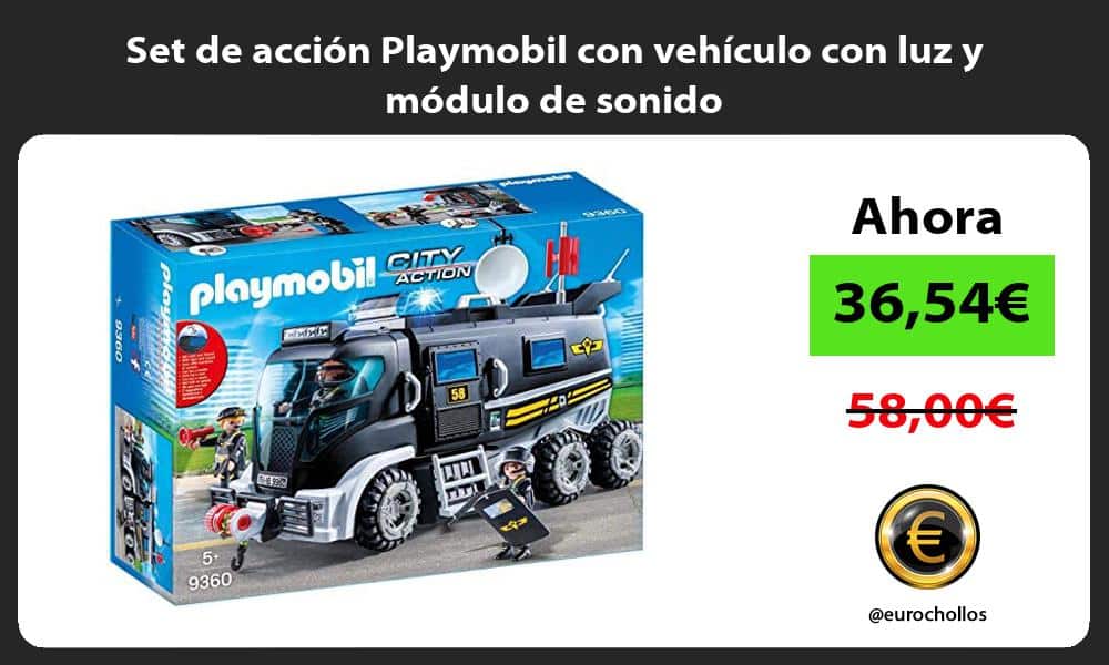 Set de acción Playmobil con vehículo con luz y módulo de sonido