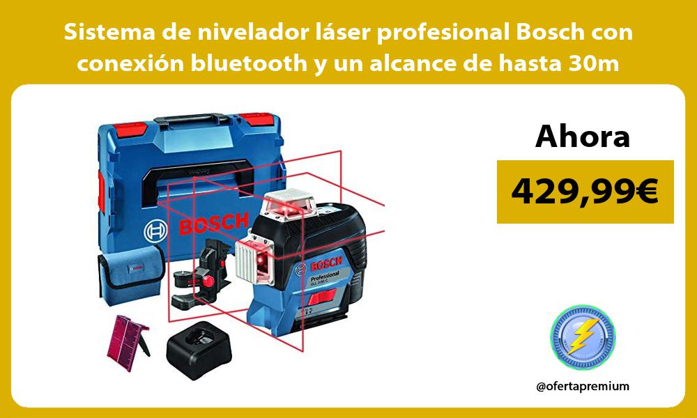 Sistema de nivelador láser profesional Bosch con conexión bluetooth y un alcance de hasta 30m