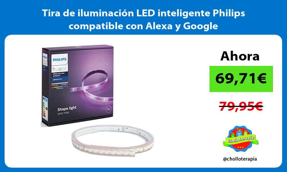 Tira de iluminación LED inteligente Philips compatible con Alexa y Google