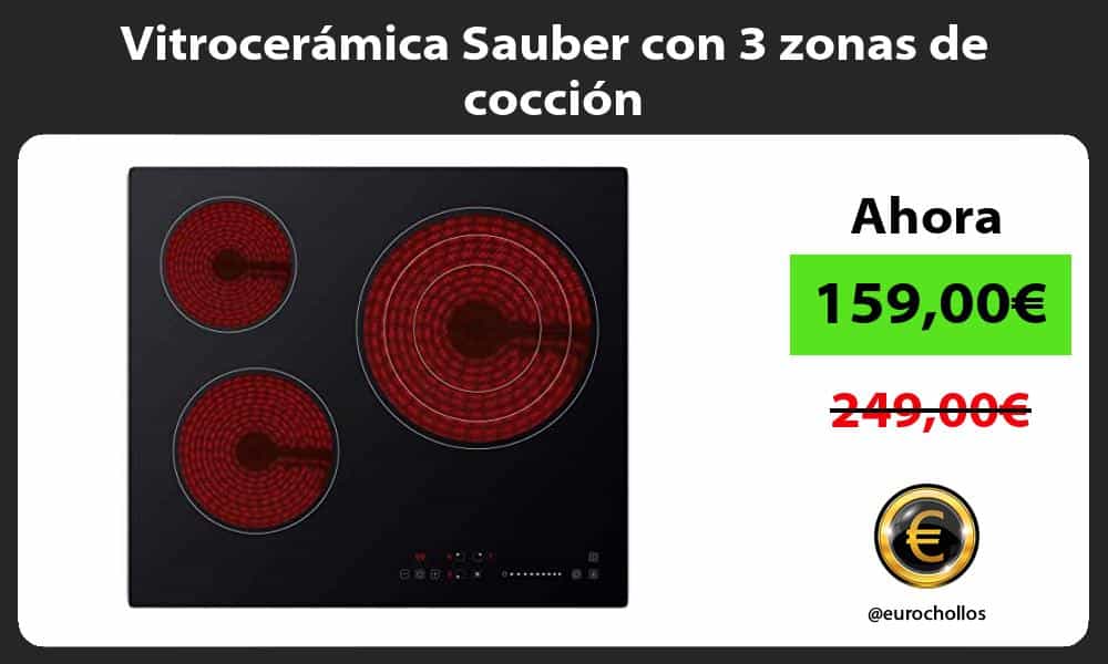 Vitrocerámica Sauber con 3 zonas de cocción