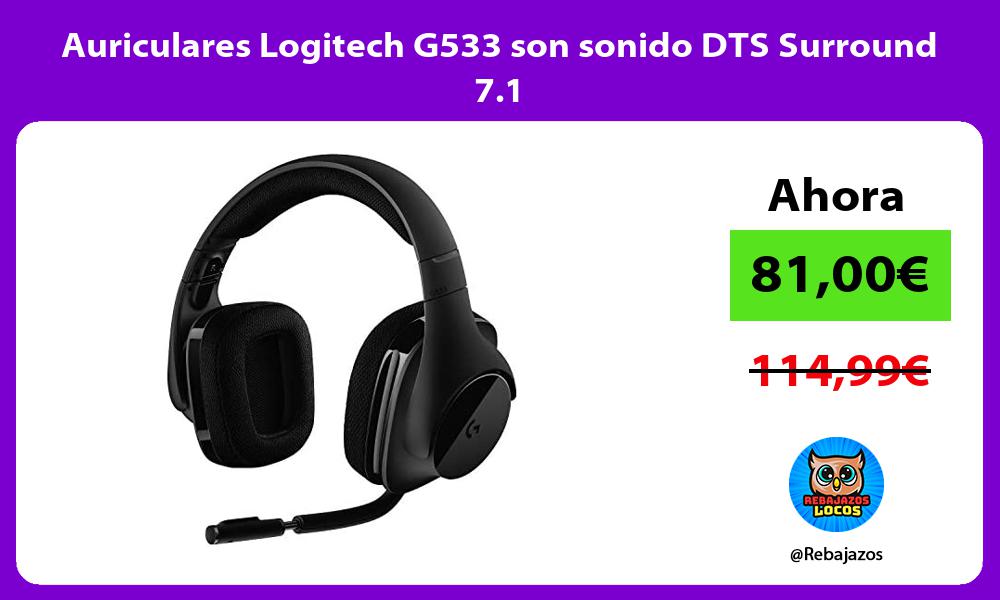 Auriculares Logitech G533 son sonido DTS Surround 7 1